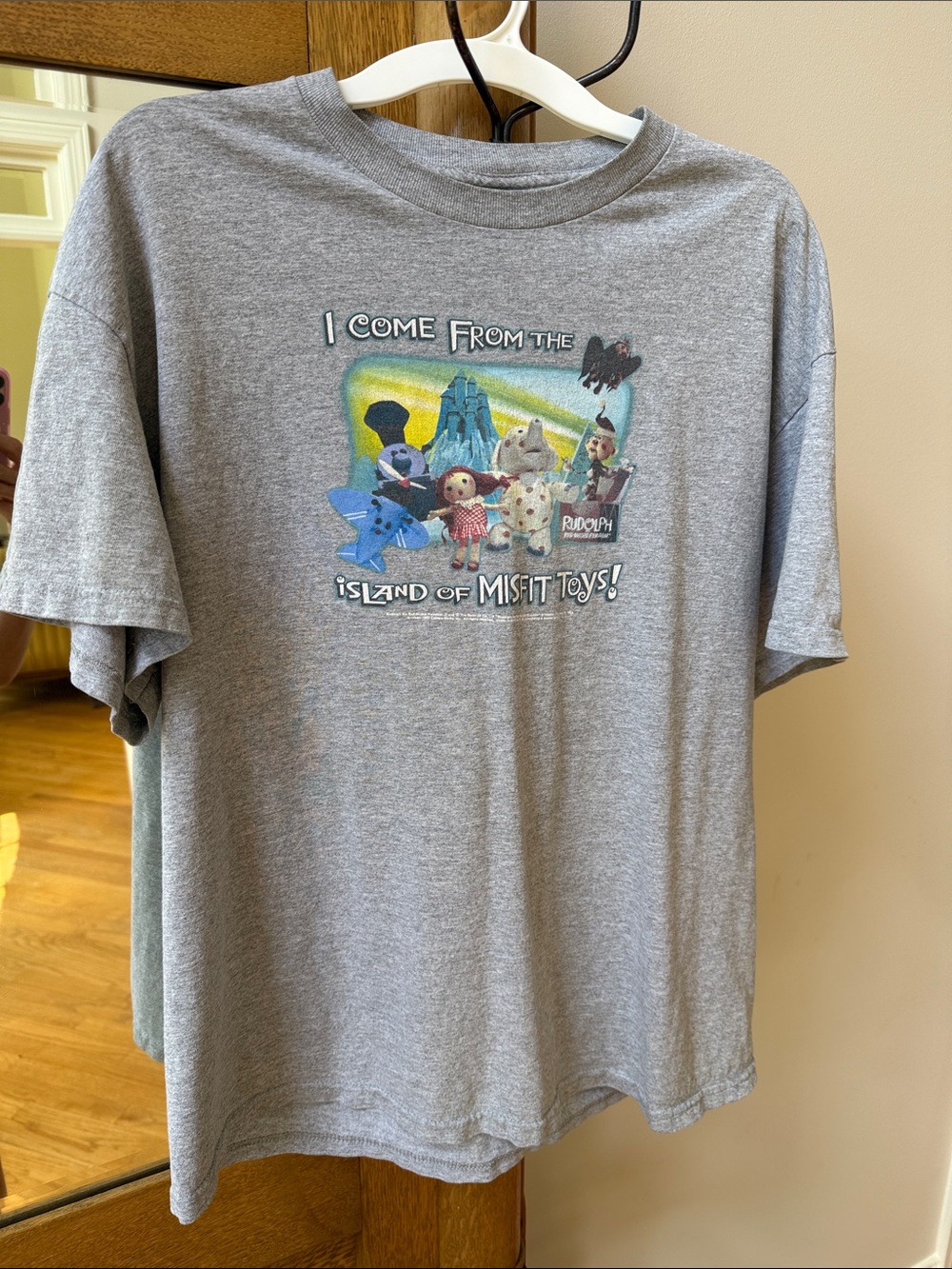 Vintage 1990’s Gray 'Rudolph Island of Misfit Toys' Graphic Movie Promo Tee